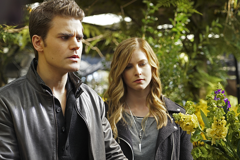 The Vampire Diaries -- "I Would For You" -- Image Number: VD715a_0041.jpg -- Pictured (L-R): Paul Wesley as Stefan and Elizabeth Blackmore as Valerie -- Photo: Annette Brown/The CW -- ÃÂ©2016 The CW Network, LLC. All rights reserved.