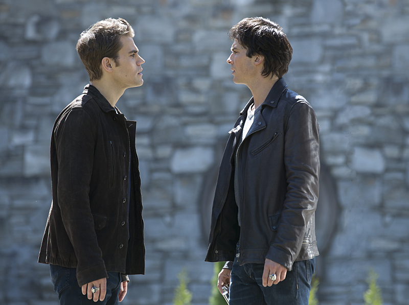 The Vampire Diaries -- "Gods & Monsters " -- Image Number: VD722B_0113.jpg -- Pictured (L-R): Paul Wesley as Stefan and Ian Somerhalder as Damon -- Photo: Bob Mahoney/The CW -- ÃÂ© 2016 The CW Network, LLC. All rights reserved.